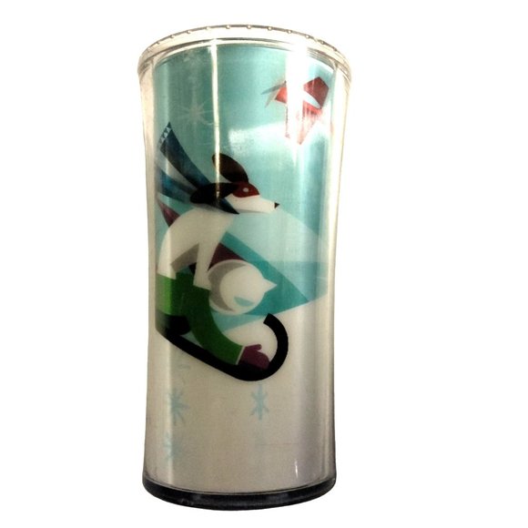 Starbucks Cup Winter Sledding Scene 2011 Blue white 8 OZ - Picture 3 of 14